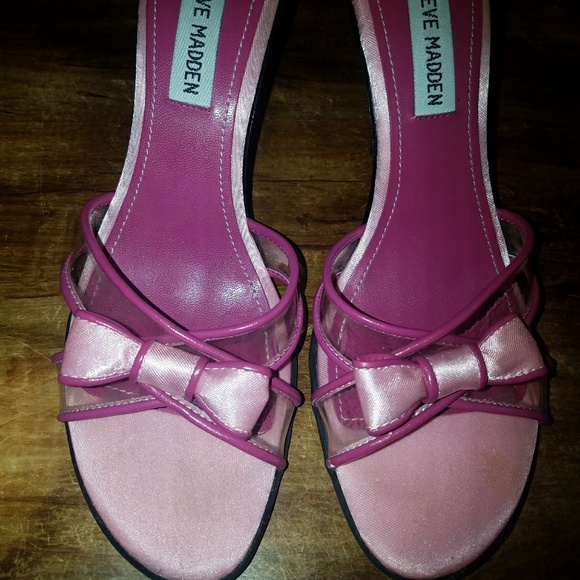 Steve Madden Shoes - 🚫DONATED🚫🦄5/$40🦄Steve Madden Pink Bow Clear Strap Heels